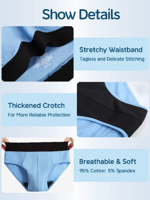 Boys Incontinence Underwear Reusable Cotton-11104-3