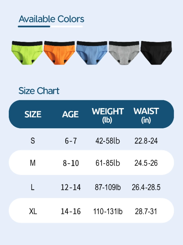 Boys Incontinence Underwear Reusable Cotton-11104-4