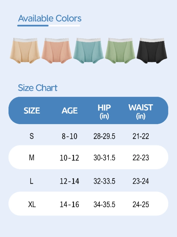 Girls Incontinence Underwear Boy Shorts-31102 -4