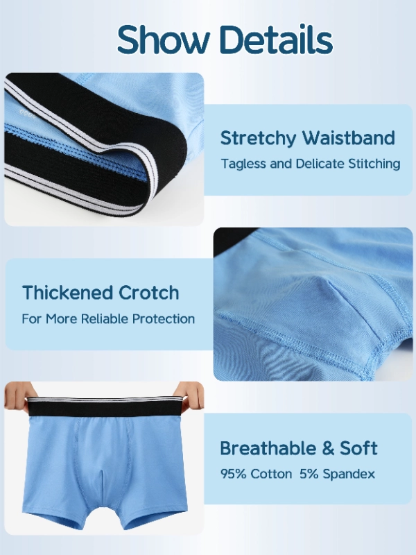 Washable Nighttime Underwear for Boys Cotton-11073-3