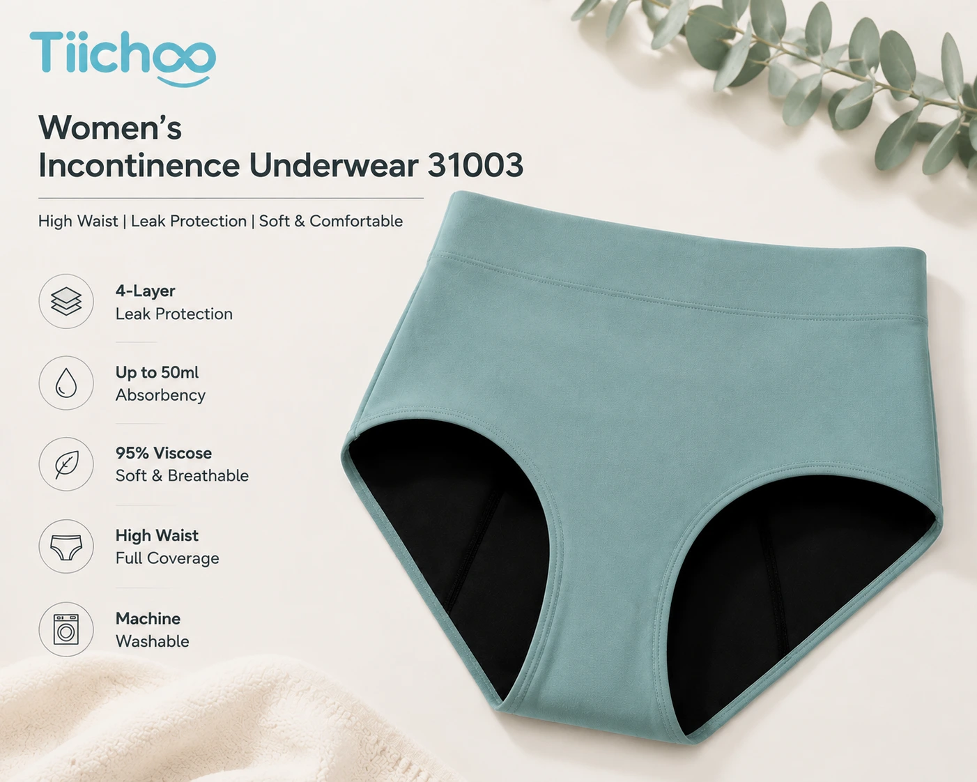 tiichoo 31003 womens leak protection underwear product features