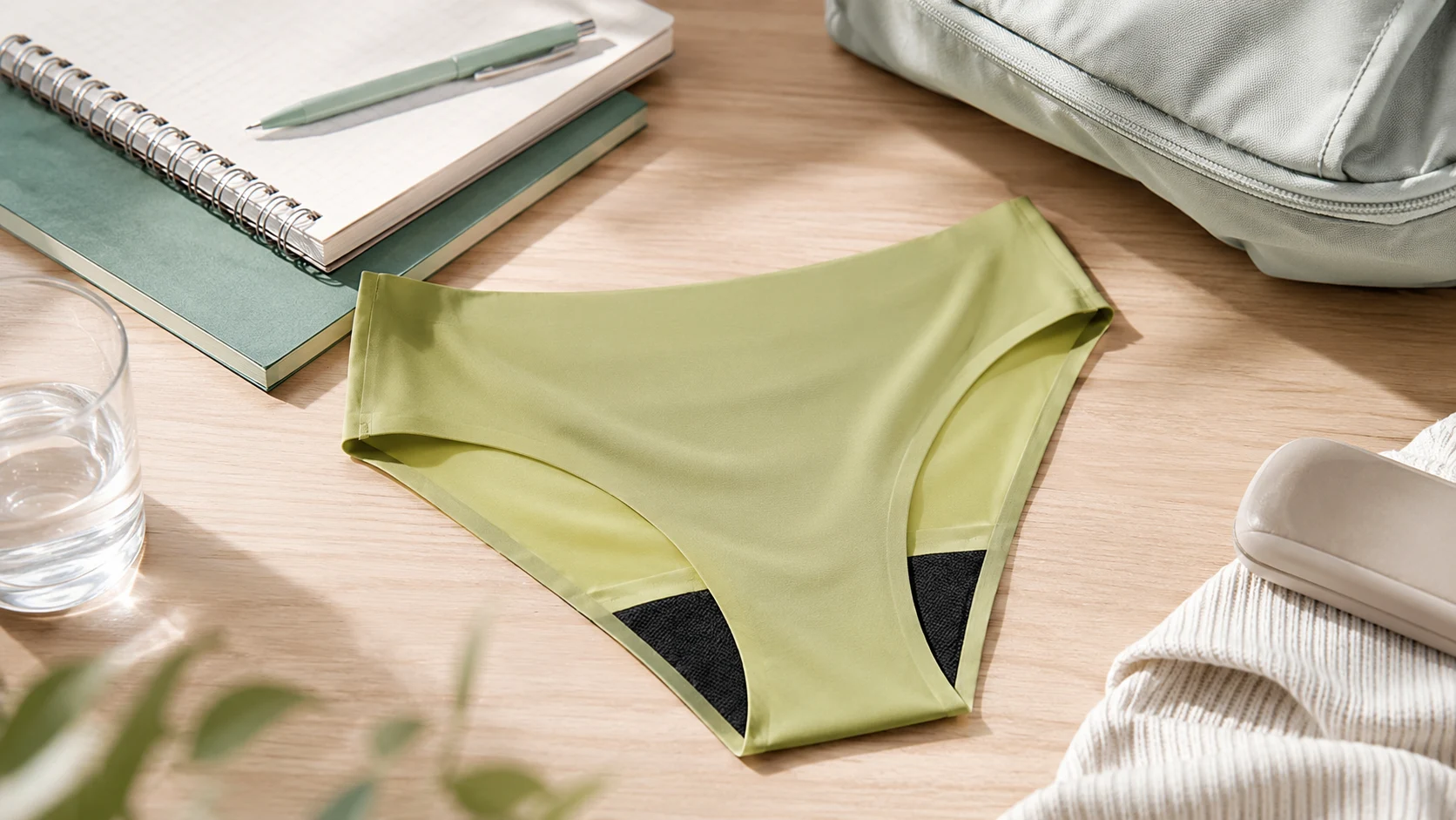 Teen period underwear for school-day use